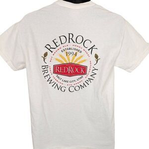 Vintage Red Rock Brewing Company T Shirt Mens Size Medium White Y2K Breweriana
